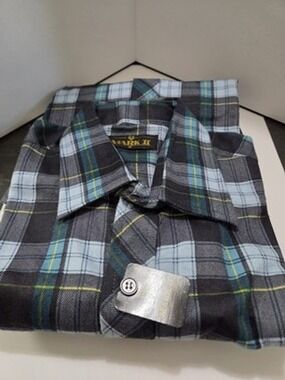 Vintage Mark II Black And Green Plaid Long Sleeve Shirt Small